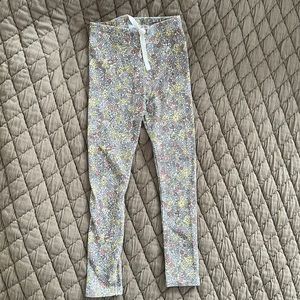 Zara Kids Girls Floral Ribbed Leggings Size 5-6